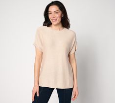 This lovely sweater is beautifully fashioned with ribbed details, a crew neckline, and short sleeves. From the Joan Rivers Classics Collection®. Joan Rivers, Short Sleeve Sweater, Short Sleeved Sweaters, Sweater Fashion, Sleeve Sweater, Crew Neckline, Sweaters & Cardigans, Scoop Neck, Short Sleeves