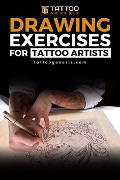 Here is a person drawing with a pen on top of a book How To Tattoo For Beginners, Tattoo Artist Name Ideas, Tattooing Yourself, Tattoo Exercises, Tattooing For Beginners Learning, Tattoo Lessons, How To Draw Tattoos, First Tattoo Tips, Tattooing Techniques