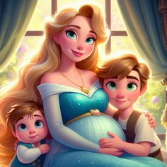 the princess and her two children are posing for a photo