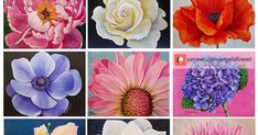 nine different types of flowers are shown in this collage with the same color and size