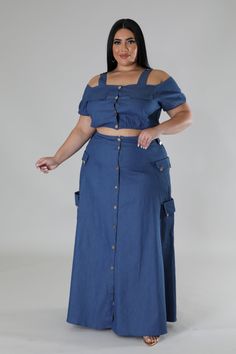 Deep Love Skirt Set – GitiOnline Blue Jean Outfits, Dazzling Dress, Wrap Romper, Flare Top, Stretch Skirt, Beach Wear Dresses, Deep Love, Night Out Dress, Curvy Girl Fashion