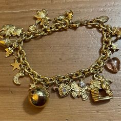 Kirk Folly: Vintage Bee Honey Comb , Butterfly. Bears, And Chime Sound Ball Gold Plated Charm Bracelet About / Approximately 8” Inch Bracelet. Sold As Is No Returns Or Refunds. It’s It Preowned Has Not Been Worn. All Sales Are Final Very Mystical And Charming Chime Ball Is Unique To Wear . Gold Charm Bracelet Vintage, Kirks Folly Jewelry, Dangle Bracelet, Kirks Folly, Vintage Bee, Bee Honey, Vintage Charm Bracelet, Gold Charms, Gold Charm Bracelet