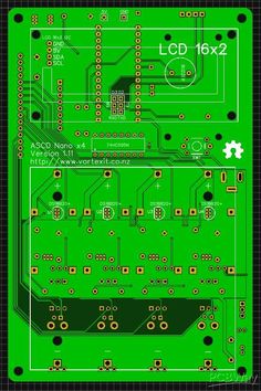 an electronic circuit board with the words lcd 1012 written on it in gold and green