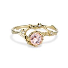 Demi Naples Morganite Half Halo Ring Nature Inspired Engagement Ring, Organic Woodland Fairy Ring, Handmade June Birthstone Twig Ring, - Etsy Contour Ring, Twig Engagement Ring, Nature Inspired Engagement Ring, Fairy Ring, Twig Ring, Pink Morganite, Morganite Ring, Tiny Diamond, Matching Band