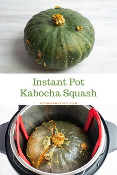 an instant pot kabocha squash is in the process of being cooked