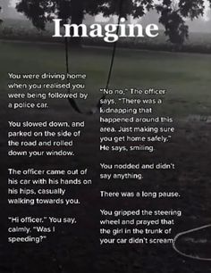 an advertisement with the words imagine on it in front of a tree and grass field