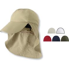 Six-panel, low-profile cap with elongated bill and neck cape made of 70% cotton, 30% nylon. Features Adams exclusive Cool-Crown(TM) mesh lining, fabric treated with water / stain-repellent coating. Rayosan(R) treated to reflect UV rays (UPF 45 plus), UPF 45 plus label. Features terry cloth sweatband, sewn eyelets, green undervisor, matching fabric lining behind front panel for embroidery, and neck cape with patented zipper pocket. Outdoor Cap, Outdoor Hats, Lining Fabric, Terry Cloth, Uv Rays, Custom Logo, Custom Logos, Sun Hats, Sun Protection