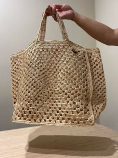 Handmade crochet tote bag from Madagascar Raffia Tote Bag, Crochet Tote Bag, Crochet Tote, Madagascar, Handmade Crochet, Crochet Bag, Hand Weaving, Ships, Tote Bag