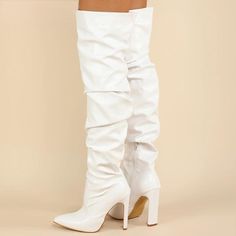 Pleated Thigh High Boots Fashion Pointed Toe Zip Female Stiletto Square Heels Design White Black Brown Women's Shoes Boot Type: Modern Boots Shaft Material: PU Outsole Material: Rubber Upper Material: PU Season: Winter Insole Material: PU Heel Type: Square heel Lining Material: Mesh Boot Height: Over-the-Knee Item Type: BOOTS Fashion Element: Pleated Toe Shape: Pointed toe Heel Height: Super High (8cm-up) 3256803555863657 Platform Height: 0-3cm Women Boots size 35=US size 4 = feet lenght 22.5CM Heels Design, Thigh High Stiletto Boots, Brown Womens Shoes, Womens High Boots, Modern Boots, Square Heels, Comfort Shoes Women, Winter Shoes For Women, Stiletto Boots