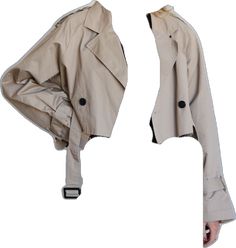 Spring Beige Belted Outerwear, Spring Beige Outerwear With Belt, Chic Cropped Belted Outerwear, Chic Belted Cropped Outerwear, Beige Belted Outerwear For Spring, Beige Belted Spring Outerwear, Spring Beige Outerwear With Belt Detail, Cropped Trench Coat, Cropped Coat