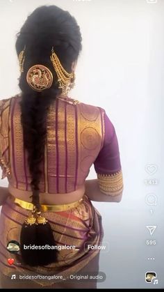 Hairstyle For Bride Indian Wedding Hairs, Grand Blouse Designs For Marriage, Jada Billalu Designs, Gold Jada Designs, Hairstyles Traditional Indian, Wedding Jada, Hairstyle For Saree, Gold Jada, Simple Bridal Hairstyle