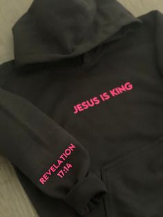 Jesus is King Youth Hoodie – Cheeks & Bubbles Handmade Revelation 17, Christian Clothing Brand, Jesus Clothes, Outfit Pieces, Jesus Is King, Christian Hoodies, Faith Clothing, Ocean Pictures, Gildan Hoodie