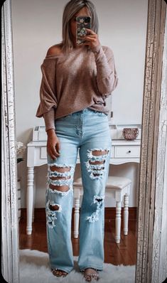 Mom Jeans Outfit, Country Style Outfits, Cute Country Outfits, Western Style Outfits, Western Outfits Women, Katherine Pierce, Outfit Jeans, Nina Dobrev, Country Outfits