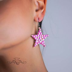 Add the perfect finishing touch to your dance costume with our sparkling crystal earrings "Little Stars". Shop today and make every performance unforgettable! Length of earrings 4.3 cm (1.69") The clasp is made of stainless steel hook. All our jewelry is made of high quality felt and glued with lycra, which makes the jewelry more durable and will serve you much longer! Also, our dance jewelry is made from premium glass rhinestones, the radiance of which is indistinguishable from the Swarovski rh Star-shaped Crystal Earrings For Party, Sparkling Star Crystal Earrings For Party, Sparkling Star-shaped Crystal Earrings For Party, Pink Star Earrings For Party, Pink Star-shaped Party Earrings, Handmade Star Earrings For Parties, Handmade Star-shaped Party Earrings, Star-shaped Rhinestone Party Jewelry, Stars Earrings