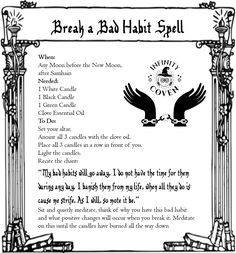 Bad Habits Spell, Goddess Crystals, Break A Habit, Hoodoo Spells, Spells For Beginners, Easy Spells, Astrology Tarot, Witchcraft Books