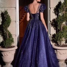 Nwt Prom Evening Formal Maxi Long Dress. The Stars Have Aligned For This Twinkling Fairy Tale Ball Gown. This Shinning Dress Is Cut With Layers Of Midnight Sparkling Tulle. The Bodice Features A Deep Illusion Sweetheart Neckline Enchanted With Glittering Embellishments And Puff Sleeves. Color Navy Material: 100% Polyester Puffy Sleeve Maxi Long Dress Style: Puffy Sleeve, Sexy Mesh Embroidery, A-Line Silhouette, Maxi Length. Occasion:Mother Of The Bride , Formal,Evening,Prom Navy Ball, Floral Ball Gown, Special Ocassion Dresses, Tulle Balls, Cinderella Divine, Ball Gown Skirt, Tulle Ball Gown, A Line Prom Dresses, Layered Skirt