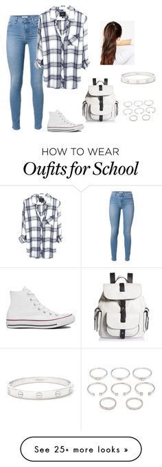 Anather school day by fashionlover4562 on Polyvore featuring Converse, Kenneth... Converse Outfit Jeans, White High Top Converse Outfit, High Top Converse Outfit, White Dress Shirts, White High Top Converse, Spring Outfits For School, Converse Outfit, Outfits For School