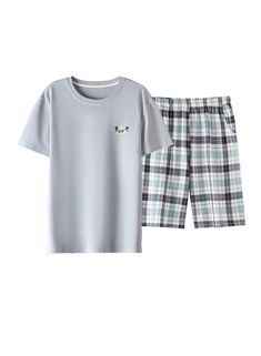 PRICES MAY VARY. Material: 95% Cotton 5% Spandex Size Reference: Medium=US 12(US 12-14 Years);Large=US 16(US 14-16 Years); X-Large=US 18(US 16-18 Years) Package: tops+ shorts/pants 2Pieces set; Fashion plaid style for young Young Teens Loose Relaxed fit.Lounge pants is roomy relaxed fit for lounging around the house with ease BEST GIFT FOR BOYS Big KIDS: It is the best gift for boys girls who love plaid strips£¬,classic simple style. Best Chirtsmas birthday gift and a perfect gift special holida Big Boys Fashion, Boy Pajamas, Best Gifts For Boys, Boys Summer Fashion, Boys Pjs, Girls Pjs, Cotton Pajamas, Cotton Sleepwear