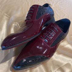 Brand New In Box Fiesso Genuine Patent Leather Pointed Toe Lace Up Fi3239 This Listing Is For The Color Burgundy. (Other Colors Please Visit Other Listings) =) Patent Shoes, Other Colors, Patent Leather, Black Red, Men's Shoes, Black And Red, Lace Up, Man Shop, Brand New