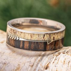 Arrow Ring Ring Armor, Antler Wedding Band, Deer Antler Ring, Jewelry By Johan, Engraved Wedding Rings, Silver Arrow, Antler Ring, Memorial Ring, Titanium Wedding Band