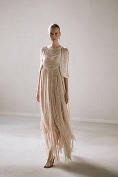 Chana Marelus Wedding Dress Collection F/W 2022 Fringe Wedding Dress, Macrame Dress, Black Bridal