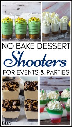 no bake dessert shooters for events and parties