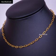 This Shop has a Special Free Gift (Chain) for Every Order. 😊🙏 Item including :1 x Necklace For: Unisex Type: GOLD PLATED over Brass, Nickel free Purity: 96.5% / 24K Surface: Shiny & Carved Length: ~ 18 inches Weight: ~ 17 g Width: ~ 5.3 mm Color: Yellow Gold ( slightly +/- from photo ) Handmade from Thailand. Thai gold plating technic really solid and stunning look. Rewarding your life from hard working, match up your dress, or a gift to someone special for you. The Craftsmanship of Thai J 22k Gold Link Chain Necklace As A Gift, 22k Gold Figaro Chain Necklace As Gift, Gold Cable Chain Necklace For Anniversary, Gold Oval Chain Necklace For Anniversary, Buddha Necklace, Amulet Necklace, Yellow Gold Necklace, Gold Chain Jewelry, Link Chain Necklace