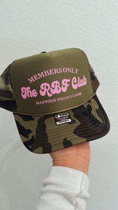 *all camo  truckers are backordered Casual Trucker Hat Outfit, Outfits To Wear With A Baseball Hat, Unhinged Trucker Hat Ideas, Trucker Hat Style, Vinyl Trucker Hats, Women’s Trucker Hats, Trucker Hat Designs Ideas, Trucker Hat Sayings, Cricut Hat Ideas