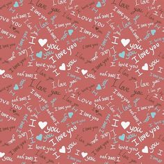 i love you wallpaper with hearts and words on red background stock photo - 1307982