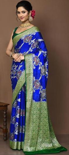 Blue color Saree in Georgette fabric with Weaving work Blue Embroidered Banarasi Silk Saree, Blue Banarasi Silk Saree With Embroidery, Blue Traditional Wear With Self Design For Wedding, Blue Self Design Traditional Wear For Wedding, Blue Art Silk Dupatta For Reception, Blue Zari Weaving Dupatta For Reception, Reception Blue Dupatta With Zari Weaving, Blue Dupatta With Zari Weaving For Reception, Blue Banarasi Silk Dupatta For Reception