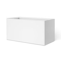 an empty white box on a white background