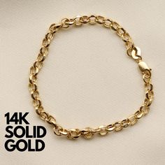 14k Hollow Gold Rolo Bracelet - 2mm, 4mm D E T A I L S Gold KT: 14K Hollow Gold Gold Color: Yellow Gold Bracelet Lengths: 6.5", 7" Bracelet Width: 2mm, 4mm Chain Style: Rolo Chain  Closure: Lobster S H I P P I N G & R E T U R N S * Ready to Ship in 1-2 Business Days * FREE shipping on all U.S. orders  * Easy 30 day returns, just contact us! * Packed in labeled gift box C O N T A C T Contact us with any inquiries by Etsy convo! S H O P Check out my shop https://www.etsy.com/shop/DesignGoldJewelry Dainty Gold Bracelet, Gold Link Bracelet, Gold Armband, Bracelet Dainty, Dainty Bracelet, Gold Link, Gold Bracelets, Women Bracelet, Dainty Bracelets