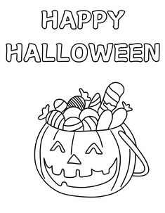 halloween coloring pages with pumpkins and candy