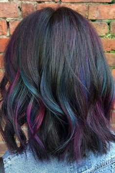 Blue And Purple Highlights Hair Ideas ❤ #lovehairstyles #hair #hairstyles #haircuts Highlights For Blonde Hair, Hair Color Designs, Blue Brown Hair, Purple Brown Hair, Underneath Hair Color Ideas, Underneath Hair Color, Blue Purple Hair, Blue Hair Highlights, Light Streaks