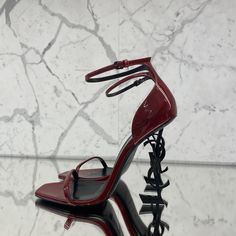 Ysl High Heels, Dark Red Heels, Luxury High Heels, Luxury Heels, Burgundy Heels, Shopping Haul