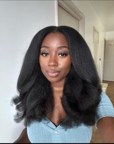 Natural Hair Blowout, Blowout Hair, Black Hair Care, Long Natural Hair