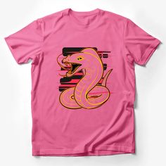 Graphic Snake T-Shirt, Bold Serpent Print Tee, Unisex Cotton Shirt, Street Style, Edgy Fashion Tops, Cool Animal Design Shirt Male T-Shirt Custom graphic T-Shirt.Customize your color Pink Crew Neck Shirt With Graphic Design, Pink Graphic Design Tee Shirt, Pink Funny Print Crew Neck Shirt, Pink Crew Neck Shirt With Funny Print, Pink Graphic Tee With Funny Print, Pink Funny Print Graphic Tee Shirt, Pink Graphic Tee With Front Print, Pink Funny Print Graphic Tee, Pink Pre-shrunk Graphic Tee Shirt