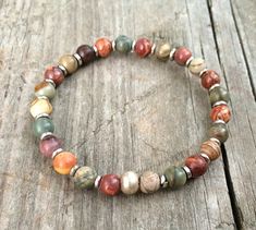 Silver Jewelry Diy, Trendy Jewerly, Stil Boho, Jasper Bracelet, A Bracelet, Styl Boho, Colorful Jewelry, Silver Jewelry Handmade, Diy Schmuck