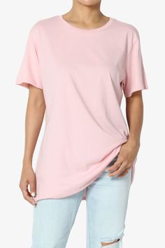 Mayra O Neck Cotton Boyfriend Tee Trendy Solid T-shirt With Shirttail Hem, Basic Short Sleeve Top With Shirttail Hem For Everyday, Relaxed Fit T-shirt With Curved Hem For Everyday, Spring T-shirt With Shirttail Hem For Everyday Wear, Oversized Short Sleeve Top With Crew Neck, Simple Relaxed Fit T-shirt, Spring Cotton T-shirt With Curved Hem, Summer Cotton T-shirt With Curved Hem, Spring T-shirt With Relaxed Fit And Curved Hem