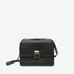 Black Leather Medium crossbody bag Formal Rectangular Shoulder Bag With Lock, Formal Crossbody Shoulder Bag With Lock, Timeless Formal Bag With Lock, Timeless Formal Shoulder Bag With Lock, Timeless Formal Bags With Lock, Classic Business Shoulder Bag With Lock, Timeless Shoulder Bag With Lock, Modern Travel Bag With Lock, Designer Rectangular Shoulder Bag With Lock