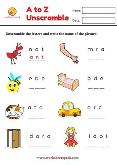 a worksheet with words and pictures on it