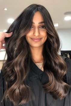 Dark Ash Brown Balayage, Brown Balayage On Black Hair, Balayage On Black Hair, Dark Brown Hair Balayage, Ash Brown Balayage, Dark Brown Balayage, Balayage Long Hair, Balayage Ideas