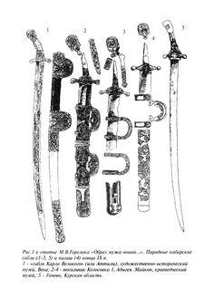 an old book with different types of swords