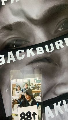 an advertisement for the movie backburns is shown in front of a woman's face