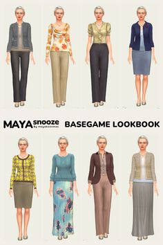 many different types of women's clothing are shown in this image, and the text may