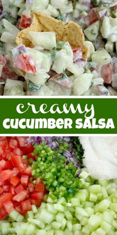 this creamy cucumber salsa is loaded with lots of fresh ingredients