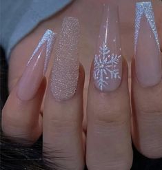 Winter Nails Acrylic, Christmas Nails Easy, Christmas Gel Nails, Colorful Nails, Christmas Nails Acrylic, Acrylic Nails Coffin Short, Pink Acrylic Nails, Xmas Nails, Coffin Nails Designs