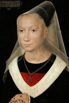 a painting of a woman wearing a veil and holding her hand in her other hand