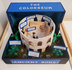 an ancient rome colosseum is displayed in a box