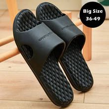 Big Size Casual Indoor Outdoor Summer Men Slippers Durable Slip-on Summer Slides, Durable Round Toe Beach Slides, Durable Summer Slide Sandals, Summer Open Toe Slides, Durable Casual Summer Flip Flops, Durable Open Toe Slides For Summer, Durable Flip Flops For Summer Beach, Durable Summer Beach Flip Flops, Durable Flip Flops For Beach In Summer